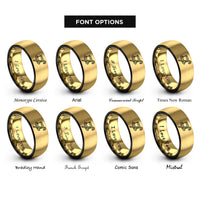 font options for inside engraving on black & gold top hat rings