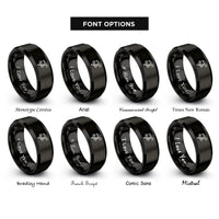 font options for inside engraving on black top hat rings