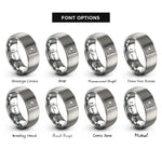font options for inside engraving on silver topographic contour lines rings