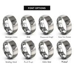 font options for inside engraving on silver topographic lines rings