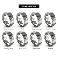 font options for inside engraving on silver topographic lines rings
