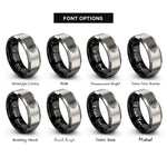 font options for inside engraving on black & gray topographic map rings