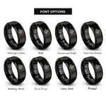 font options for inside engraving on black topographic summit rings