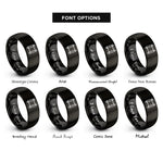 font options for inside engraving on black torah scroll rings