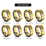 font options for inside engraving on black & gold torch of learning rings