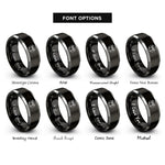 font options for inside engraving on black & silver torii gate rings