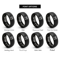 font options for inside engraving on black torii gate rings