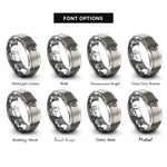 font options for inside engraving on silver tornado funnel rings