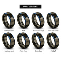 font options for inside engraving on gunmetal & blue tornado funnel rings