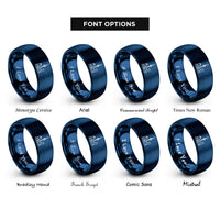 font options for inside engraving on blue toronto rings