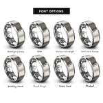 font options for inside engraving on gray toronto rings