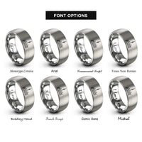 font options for inside engraving on silver toronto skyline rings