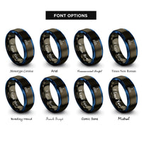 font options for inside engraving on gunmetal & blue toronto skyline rings