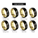 font options for inside engraving on black & gold torque wrench rings