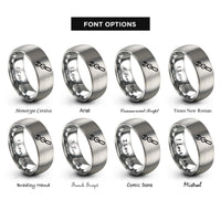 font options for inside engraving on grey torque wrench rings