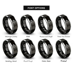 font options for inside engraving on black & gray tortilla press rings