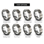font options for inside engraving on grey tortilla press rings