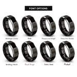 font options for inside engraving on black & gray torx driver rings