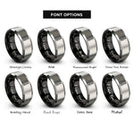 font options for inside engraving on black & gray torx driver rings