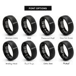 font options for inside engraving on black torx driver rings