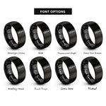 font options for inside engraving on black torx driver rings