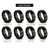 font options for inside engraving on gunmetal & black torx driver rings