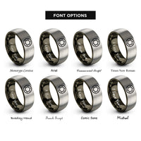 font options for inside engraving on gunmetal & silver torx rings