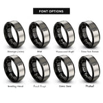 font options for inside engraving on black & grey torx screw rings