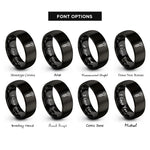 font options for inside engraving on black torx screw rings