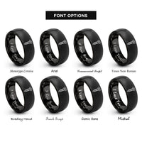 font options for inside engraving on black torx screw rings
