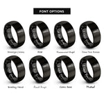 font options for inside engraving on black torx screw rings