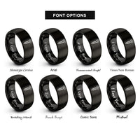 font options for inside engraving on black torx screw rings