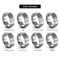 font options for inside engraving on grey torx screw rings
