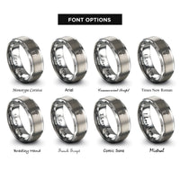 font options for inside engraving on grey torx screw rings