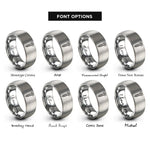 font options for inside engraving on grey torx screw rings