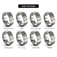 font options for inside engraving on grey torx screw rings