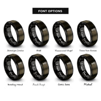 font options for inside engraving on gunmetal & black torx screw rings