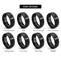 font options for inside engraving on black total station rings