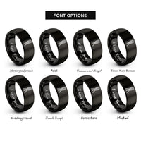font options for inside engraving on black total station rings