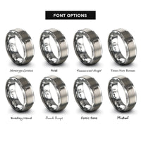font options for inside engraving on gray total station rings