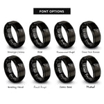 font options for inside engraving on black toucan rings