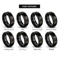 font options for inside engraving on black toucan rings