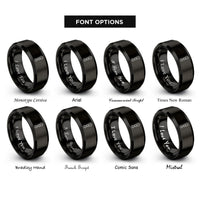 font options for inside engraving on black tow strap rings