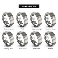 font options for inside engraving on grey tow strap rings