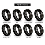font options for inside engraving on black tow truck hook rings