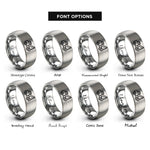 font options for inside engraving on gray tow truck hook rings