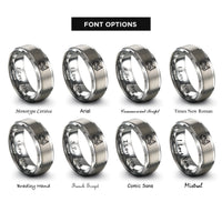 font options for inside engraving on gray tow truck hook rings