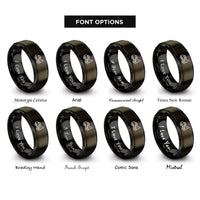 font options for inside engraving on gunmetal & black tow truck hook rings