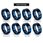 font options for inside engraving on blue tower bridge rings