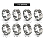 font options for inside engraving on silver tower bridge rings